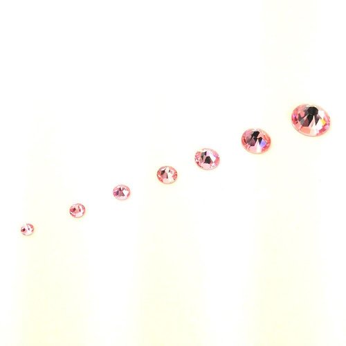 Light Rose (223) Pink 144 pcs Swarovski 2058/2088 Crystal Flatbacks Pink Rhinestones Nail Art Mixed with Sizes ss5, ss7, ss9, ss12, ss16, ss20, ss30