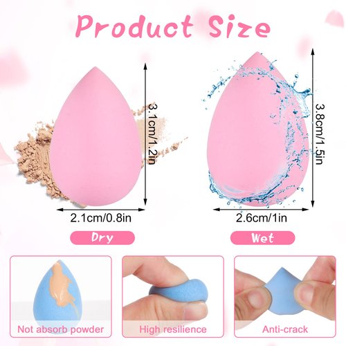 40pcs Mini Makeup Sponge Set Multi Colored Mini Beauty Blender Professional Beauty Blender Sponge Super Soft Concealer Sponge Facial Makeup Tools for Foundation, Powder, Liquid