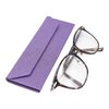 Real Sic Vegan Leather Eyeglass Case - Reading Glasses Case with Magnetic Folding - Leather Sunglass Case with Aluminum & Cardboard Core - Hard Case for Sunglasses, Reading Glasses - (Purple - Small)