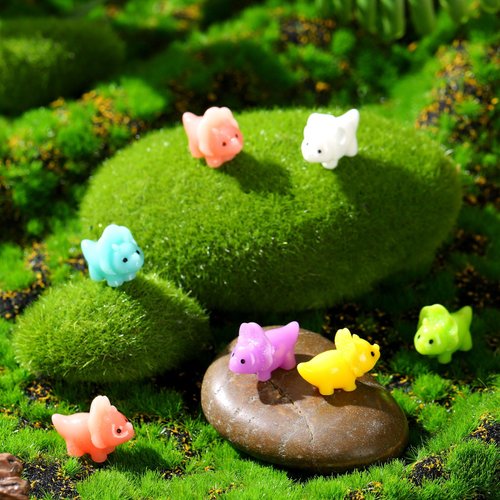 Liliful 48 Pcs Mini Resin Dinosaur Figures Small Dinosaur Tiny Dinosaur for Mini Garden Micro Landscape Aquarium Home Decoration Dinosaur Outdoor Party Favors (Classic)