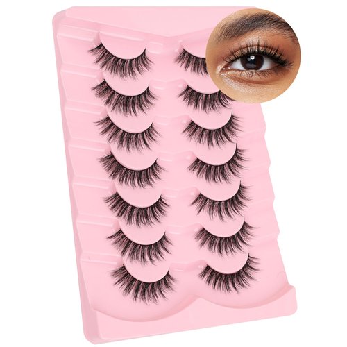 Lash natural wispy eyelashes, Frihappy false eyelashes, Wispy Strips, Faux Mink Lashes, black band lashes, 7 pairs, Frihappy 2024 lashes #Aries