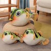 XIYUAN 10‘’Cute Puffer Fish Plush Toy, Simulation Puffer Plush Doll Stuffed Animal Puffer Sea Animal Plush Toy Soft Throw Pillow - Cushion Creative Ocean Fish Doll Plush ToyGift for