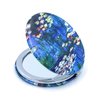 Aeisage Compact Mirror Small for Girls Handheld Mirror Folding Pu Leather Floral Mirror Compact Claude Monet Water Lilies Unique Gift for Sister, Diameter 2.75 Inch x 0.4 Inch Thickness