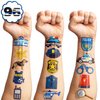 Police Officer Tattoos Temporary Theme Birthday Party Decorations Favors Supplies Decor Cute Tattoo Stickers 8 Sheets 96 PCS Gifts for Kids Girl Boy Classroom Rewards Prizes Carnival Christmas