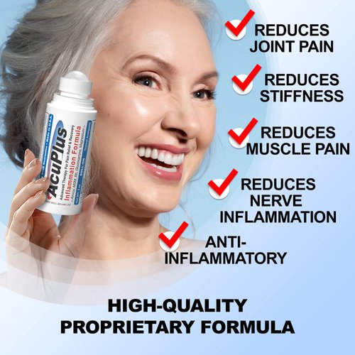 AcuPlus Roll-on Pain-Relieving Formula 3 FL OZ, Topical Anti-inflammatory Pain Reliever for Muscles and Joints from Arthritis, Backache, Strains, Bruises, & Sprains (1 Pack)