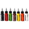 Tattoo Ink Set - Radiant Colors 8 Primary 1oz / Tribal Black/Super White/Blue/Canary Yellow/Dark Brown/Scarlet Red/Tiger Orange/Medium Green