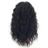 SEVENCOLORS Long Black Curly Wigs for Women Natural Wavy Black Wig with Bangs Costume Cosplay Party Synthetic Hair Wigs
