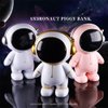Jaugufiy Astronaut Piggy Bank Coin Bank，Cute Spaceman Money Box Astronaut Figurine Decor Desktop Sculpture Statue Ornament Funny Astronaut Decorations for Kids, Boys, Girls(Silver)
