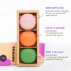 Hair Gift Sets - 2 Shampoo Bars and 1 Face Cleansing Bar, Promote Hair Growth, Strengthen & Volumize All Hair Types, Paraben & Sulfate Free (Rose, Citrus, Mint)