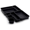 Masirs Interlocking Drawer Organizer Bins, Durable Plastic, Various Sizes for Custom Layout Design, Great for Desk Drawer, Tool Box or Garage Organization, (Black | 8-Piece Set)