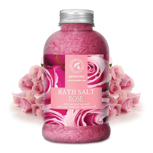 Rose Bath Salts 21.16 Oz - Natural Rosewood Oil & Rose Extract - Best for Relaxing - Good Sleep - Beauty - Bathing - Body care - Wellness - Relax - Aromatherapy - Spa - De-stress Bath Salts 600g