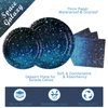Starry Galaxy Party Supplies,Night Sky Party Tableware,Outer Space Theme Birthday Party Decoration Disposable Dinnerware Set Paper Plates Napkins Tablecloth for Boys Girls Birthday Serve 25 Guests
