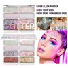 LANGMANNI 8 Colors Face & Body Glitter Palette - Holographic Changing Sparkling Mermaid Sequins for Women Girls Music Festival Party Rave Makeup(#A)