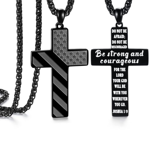 SAM & LORI Easter Basket Stuffers for Teens Confirmation Gifts for Teenage Boys 10 Year Old Boy Cross Necklace Chain Son Birthday Cool Boyfriend Men Anniversary Christmas Stocking Valentines Day