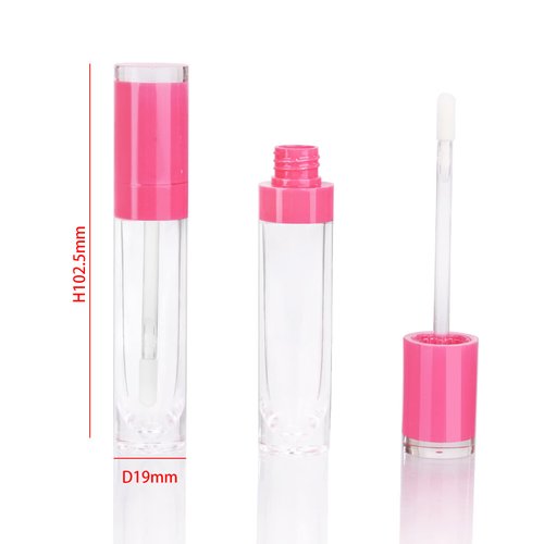 COSIDEA 26 pcs Empty 8ml Lip Gloss Tubes with clear Wand，Round Rose Pink Lipgloss Containers，DIY cosmetic packing Container Bulk Wholesale