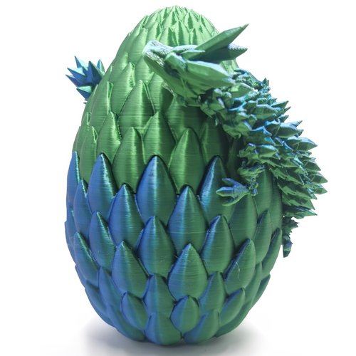 Conoelan 3D Printed Dragon in Egg,Full Articulated Dragon Dragon with Dragon Egg,Home Office Decor Executive Desk Toys (Blue&Green)
