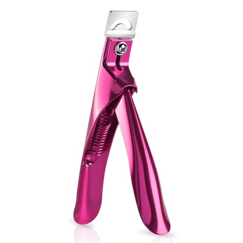 GAOY Acrylic Nail Clippers, Professional Stainless Steel Edge Cutter for False Nail Tips Poly Nails Fake Artificial Nails, Salon & Home Use Nail Art Accessories Sharp Blade Clip Manicure Tool, Plum