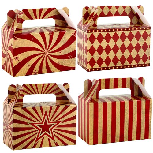 CHUNNIN 24Pcs Halloween Creepy Carnival Treat Boxes Halloween Theme Party Decorations Creepy Carnival Party Favor Horror Circus Goodie Boxes Gift Boxes for Evil Halloween Kids Birthday Party Supplies