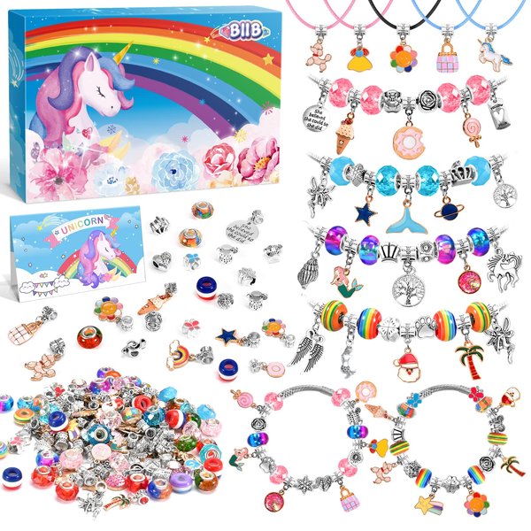 BIIB Bracelet Making Kit for Girls, Art Supplies for Girls Ages 8-12, Arts and Crafts for Girls Kids Ages 8-12, Girls Toys Age 6-8, Jewelry Making Supplies, Unicorns Gifts for 6-12 Year Old Girls