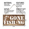 Funny Gone Fishing Wall Decor Sign, Printed Wood Plaque Sign, Hanging Fishing Decor Sign, Family Signs for Home Decor Gift, Gifts for Men, Farmhouse Decor Wall Art Sign 12" x 6"