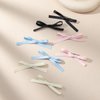 SALOCY Hair Bow Clips, 8 Pcs Hair Ribbons Hair Bows for Women Girls - Pink, Beige, Black, Blue (Set-1, Satin, Bow, Clamp)