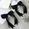Giantree 2 Pcs Black Lace Hair Bow Clips for Women, Cute Lace Hair Bows Clips with Long Tail Ribbon for Wedding Halloween Gothic Dress Decor Accessories Gift
