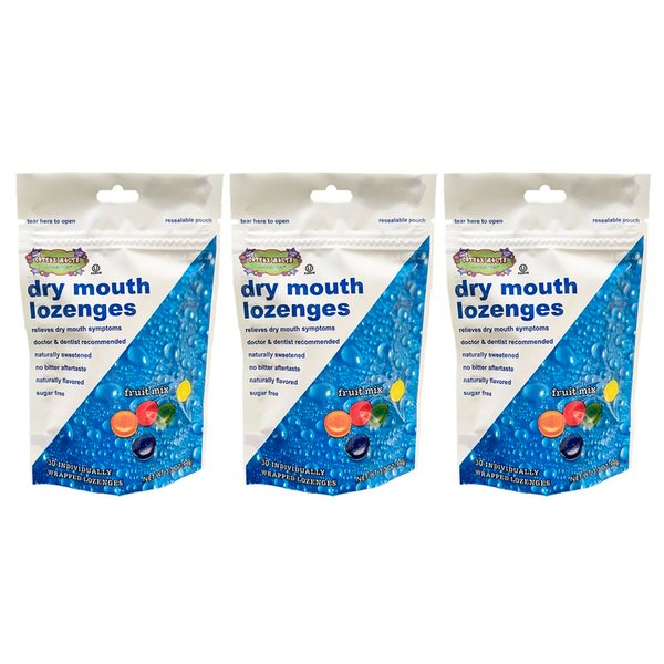 Cotton Mouth Lozenges Dry Mouth Relief Fruit Mix 3.3oz Bag (3 Bags)
