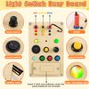 Espamig Busy Board Toddler Montessori Toys Led Light Switch Busy Board Autism Sensory Toys for Busy Toddlers Sensory Wall Panel Fidget Board Wooden Toys for Toddlers 1-3 (Pluggable Wire Busy Board)