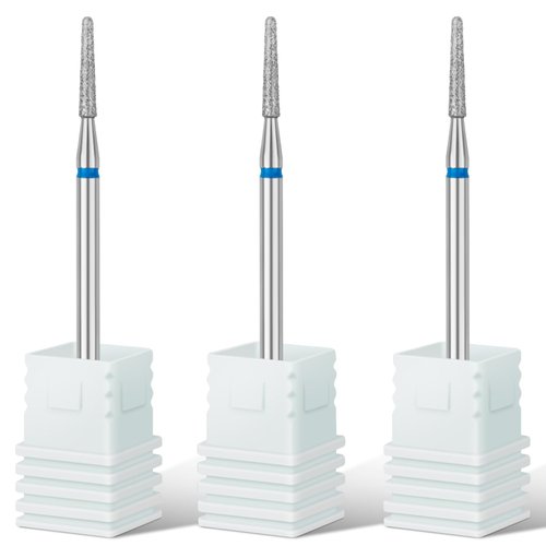 Rolybag Cuticle Nail Drill Bits Needle Shape Cuticle Drill Bit for Nail Diamond Drill Bits 3/32” Professional Safety Cuticle Clean Drill for Electric Remove Cuticle Dead Skin Manicure Tools (Medium)