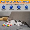 Cat Toy with Colorful Pompom Balls and Ball Launcher - Set of 30 Pieces, Plush Toy Balls for Kitten Training and Play, Silent and High Elastic Interactive Toys for Kitty, Cat Toy for House Cats