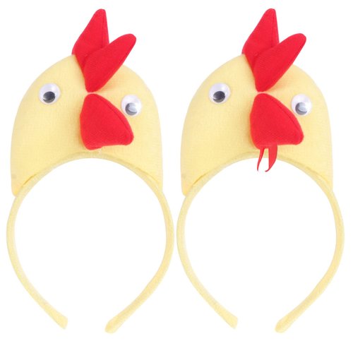 2Pcs Yellow Chick Headband Rooster Animals Headband Hair Hoop for Adults Easter Decorations