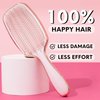 Lily England Detangling & Styling Brush - Pain-Free Brush for Curly Wet & Dry Hair With Flexible Bristles - Easy to Hold Rose Gold Brush for Women's 3c to 4c Curls