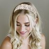 Amariver 4 Pcs Knotted Headbands for Women Floral Headband Boho Hair Band Black Pink Beige Curry Fashion Head Band Elastic Trendy Headbands Stylish Hair Accessories for Women Girls