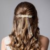 CustomyLife 2Pcs Beige Lace Hair Bow Clips Cute Coquette Snap Barrettes Bowknot Hair Ribbon for Women Christmas Valentines Wedding Prom Decorative Accessories