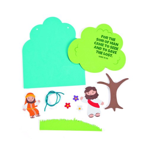 Fun Express Zacchaeus Sign Craft Kit - Makes 12- Religious, Sunday School and Crafts for Kids - Vacation Bible School Supplies/Decor