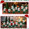 Cunno 12pcs Christmas Baby Elves Miniature Elf Doll Plush with Elf Clothes Xmas Elf Toy Accessories for Little Girls and Boys Christmas Advent Calendar Easter Decorations (Green)