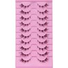 outopen 10 Pairs Cluster Lashes Natural Look Manga Lash Clusters C Curl Wispy Individual Eyelashes Cat Eye Lashes DIY Eyelash Extensions(A01-205)