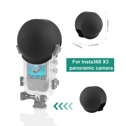 PULUZ Lens Cap Compatible with Insta360 X3 Camera,Invisible Dive Case Lens Guard Silicone Protective Cover Anti-Scratch Lens Protector Case Accessories (Black)
