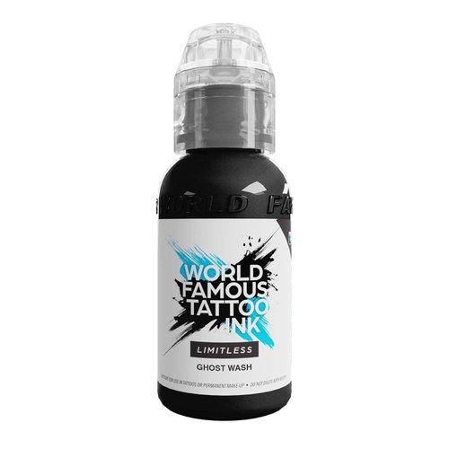 World Famous Tattoo Ink Limitless - Ghost Wash Tattoo Ink - Professional Tattoo Ink & Tattoo Supplies - Skin-Safe Permanent Tattooing in Bold Shades - Vegan & Non-Toxic (1 oz)
