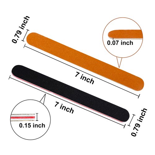 LNAUJS 8 Pack Nail File, Portable Compact Emery Board Nail Files for Nature Nails, Dual Sided Nail Buffer File Kit