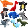 Kasyat 9 Pieces Dinosaur Stuffed Animals 4-6 Inch Mini Plush Dinosaur Figures Assortment Keychain Soft Backpack Ornaments Pendant for Stocking Stuffers, Doll Machine, Dinosaur Party Favors