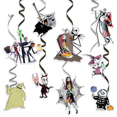 36pcs Christmas Birthday Halloween Decorations Halloween Cute Themed Halloween Birthday Party Decorations Hanging Swirls Whirls Glitter Foil Ceiling Swirls Streams