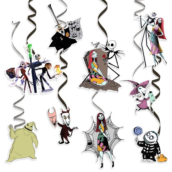 36pcs Christmas Birthday Halloween Decorations Halloween Cute Themed Halloween Birthday Party Decorations Hanging Swirls Whirls Glitter Foil Ceiling Swirls Streams