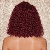 Jasperel 99j Burgundy Bob Lace Front Wigs Human Hair for Women 13x4 Hd Lace Frontal Short Curly Glueless Bob Wigs Pre Plucked Brazilian Remy Hair Wigs Wine Red Color 150 density 12 inch