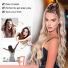 NOSTALGIA Blonde Ponytail Extensions Long Wavy Drawstring Ponytail 26 Inch Drawstring Ponytail Hair Extensions for Women Daily Use