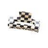 ZHOUMEIWENSP 1pces Plaid Hair Clips, Claw Banana Clips for Thick Hair Black White Jaws French Tortoise Shell Clips for Female Girls (Rectangle)