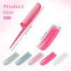 JJUNW 5 PCS Comb Set, Fine Tooth Rat Tail Parting Combs and Lift Teasing Comb Tail Folding Detangling Travel Styling Combs for Women and Men Hair Pick& Styling