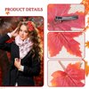 Vsdski Fall Maple Leaf Hair Clips Orange Artificial Fall Leaves Hair Barrettes Thanksgiving Hair Accessories Funny Autumn Hair Pins Wedding Thanksgiving Festival Party Decor for Women Girls 4pcs