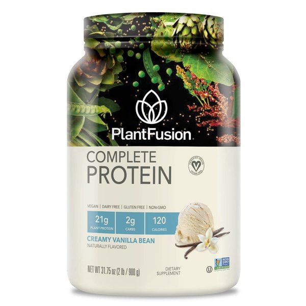 PlantFusion Complete Vegan Protein Powder - Plant Based Protein Powder With BCAAs, Digestive Enzymes and Pea Protein - Keto, Gluten Free, Soy Free, Non-Dairy, No Sugar, Non-GMO - Vanilla Bean 2 lb