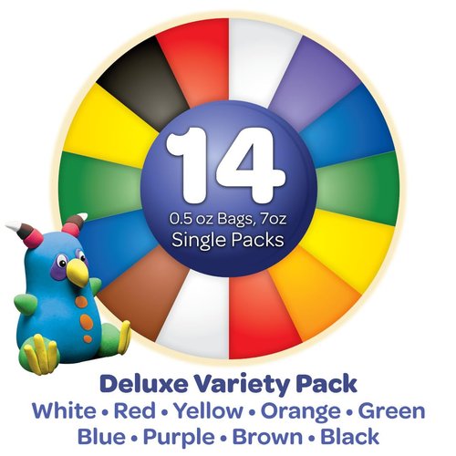 Crayola Model Magic Deluxe Variety Pack (14 Packs), Kids Air Dry Clay, Modeling Clay Alternative, Stocking Stuffers, Craft Supplies, 7oz
